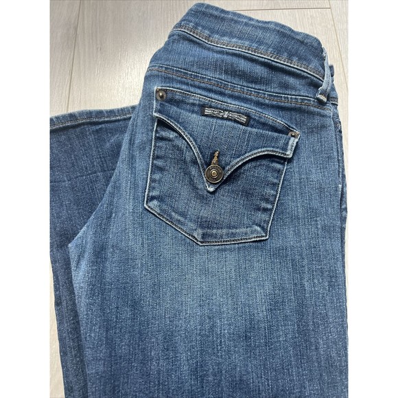 Hudson Denim - Hudson Womens Collin Mid Rise Skinny Jeans Medium Wash Flap Pocket Sz 28